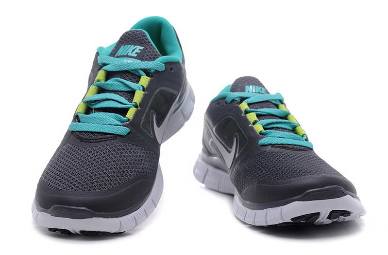 Nike Free run Womens Shoes 5.0 breathable Black Silver Blue (3)